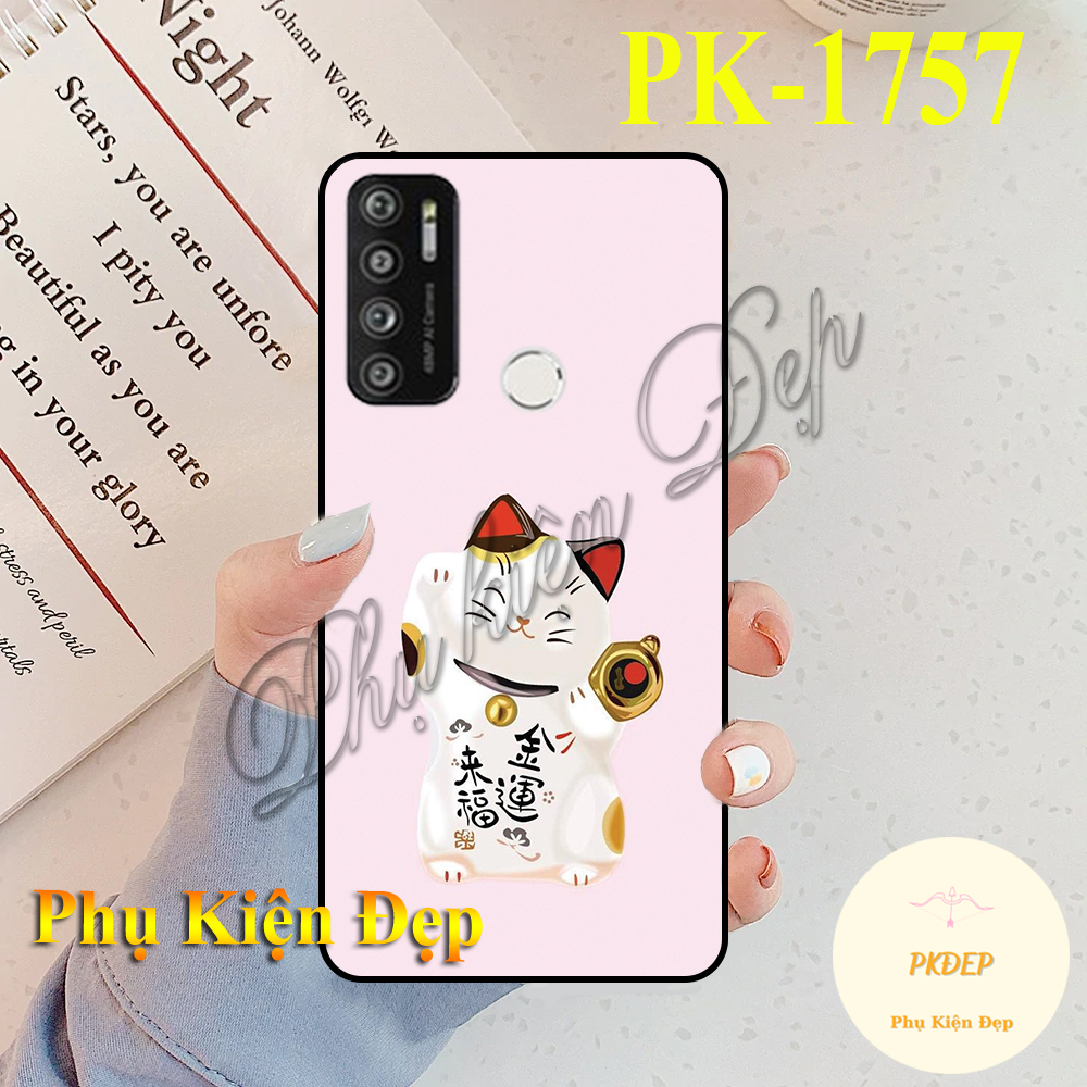 [HCM]Ốp lưng Vsmart Live 4 - Ốp dẻo đen in hình mèo may mắn