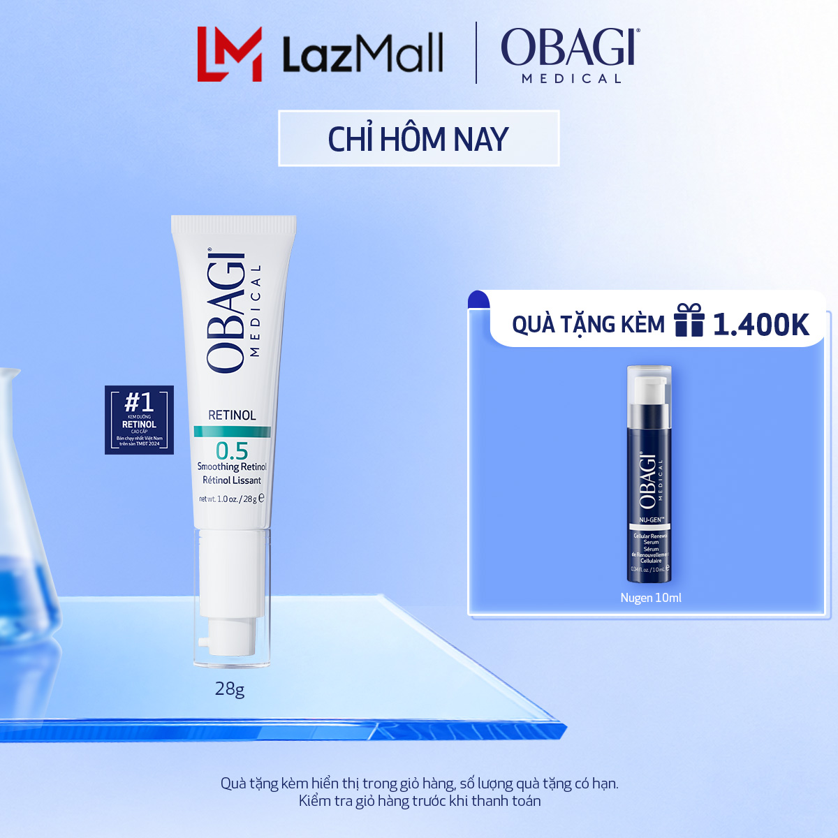 Kem dưỡng ẩm  làm giảm nếp nhăn Obagi Medical Retinol 0.5