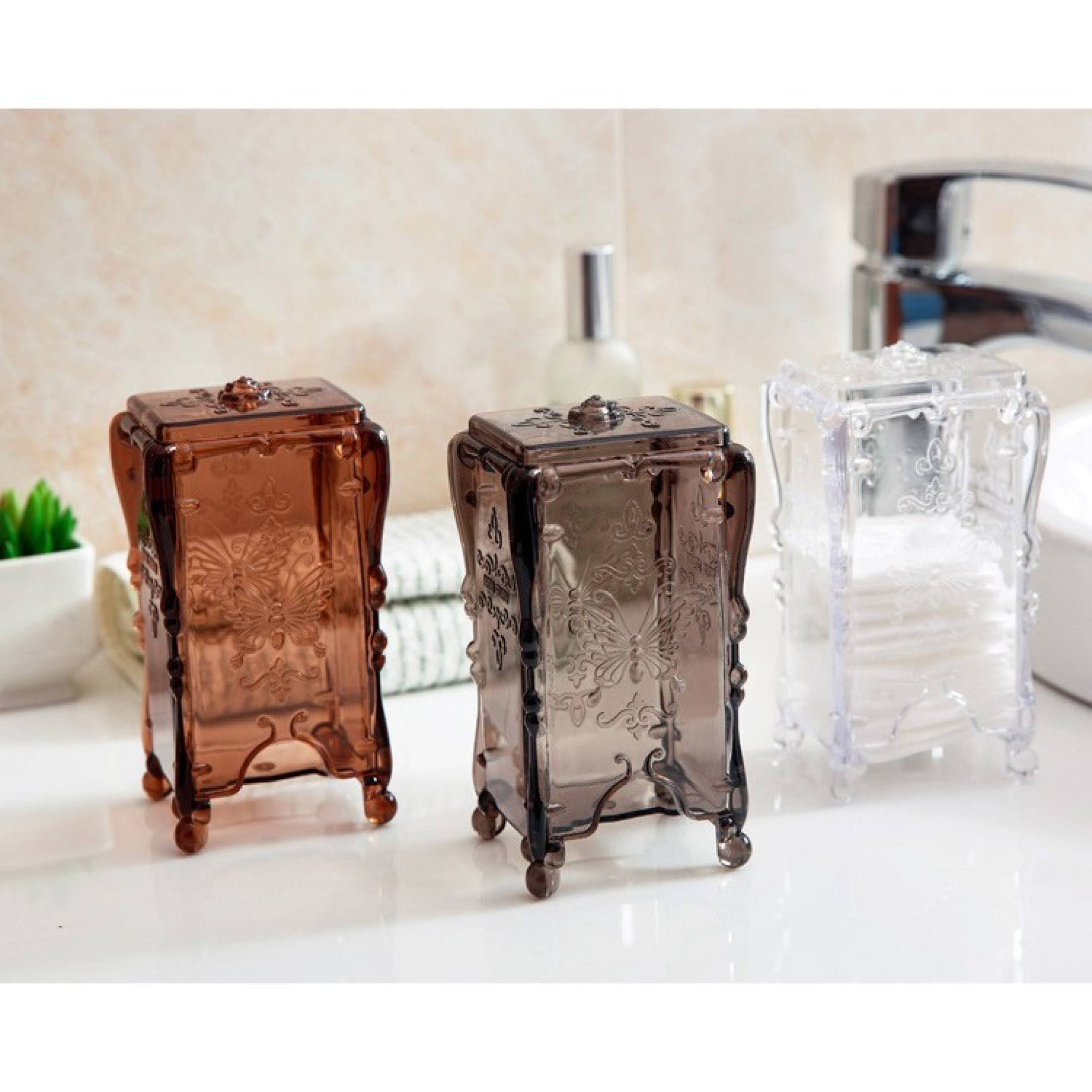 [HCM]Hộp đựng bông tẩy trang vintage chống bụi có nắp - giao màu ngẫu nhiên