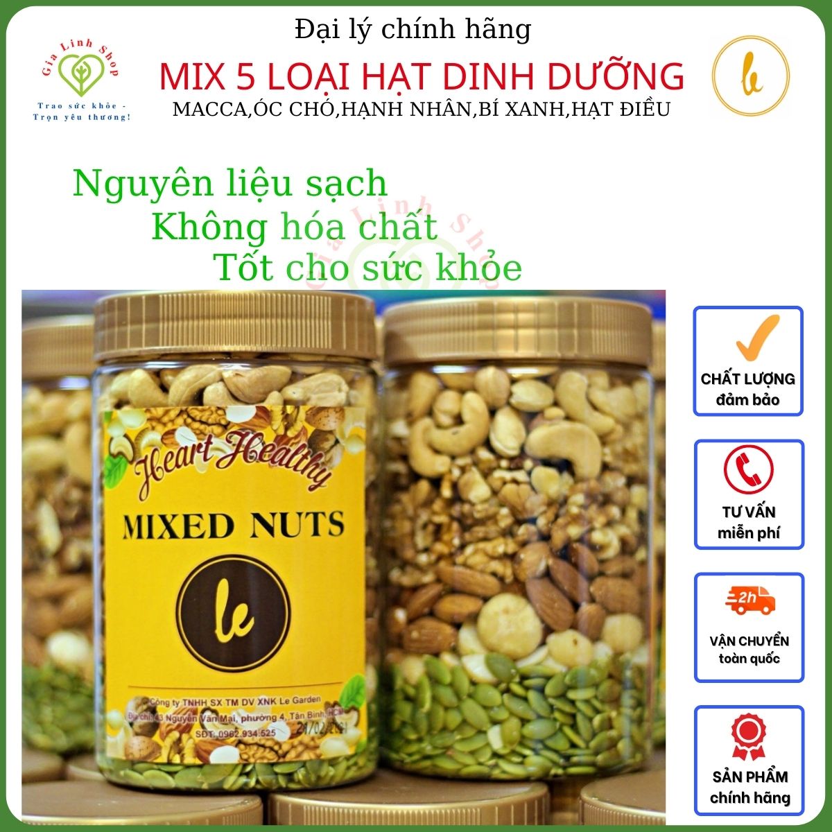 Mixed nuts Hũ 500g - 5 loại hạt dinh dưỡng( Bí xanh Mông cổ,macca Úc ,hạnh nhân Mỹ,óc chó Mỹ,hạt điều Việt Nam ) Tốt cho mẹ bầu,tim  mạch,trí não…
