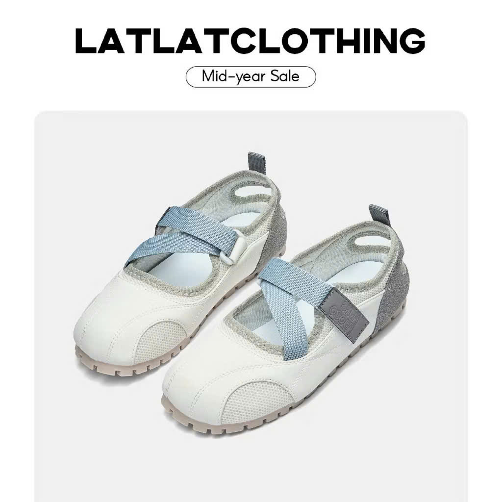 Giày sandal đế lười quai dán, thiết kế quai dán tiện lợi, dễ thương dành cho nữ - latlatclothing