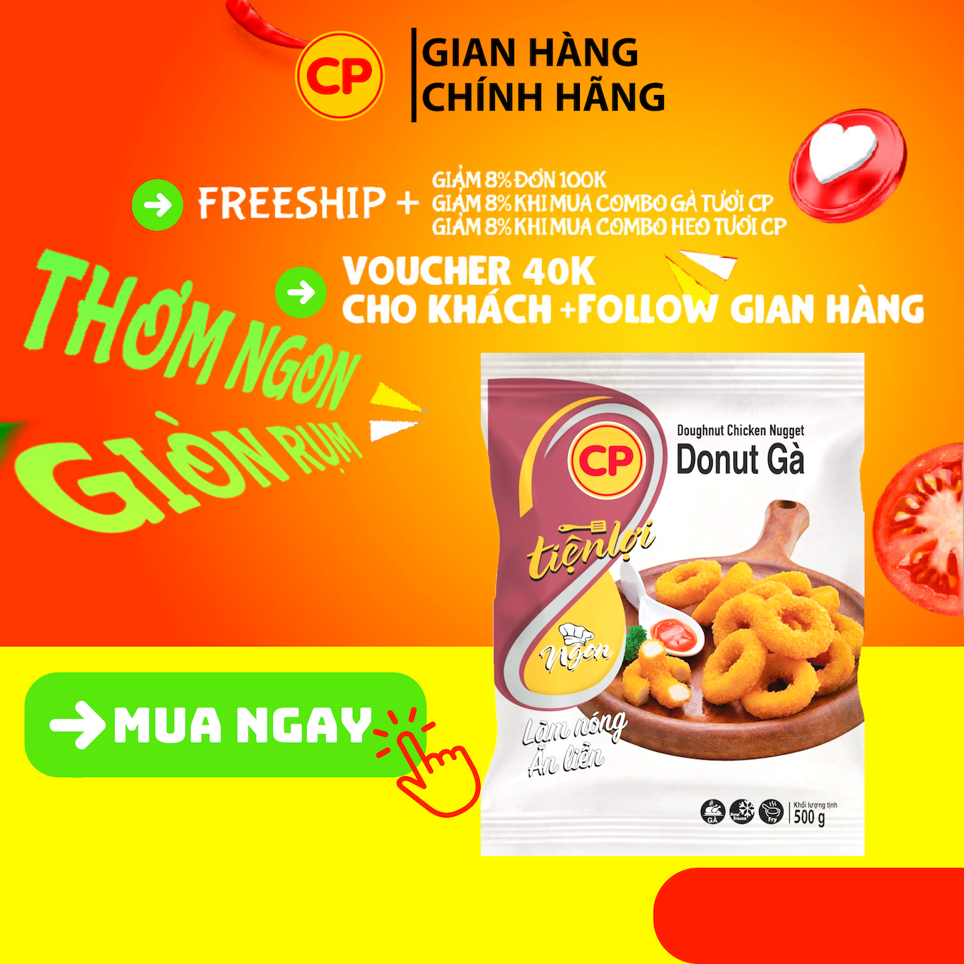 Donut gà cp 500g - gà rán giá rẻ