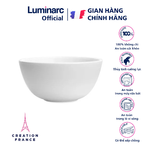 Bát thủy tinh Luminarc Diwali 9cm D7409 Chất liệu thủy tinh cao cấp, dùng an toàn trong máy rửa bát và lò vi sóng, an toàn cho sức khỏe.