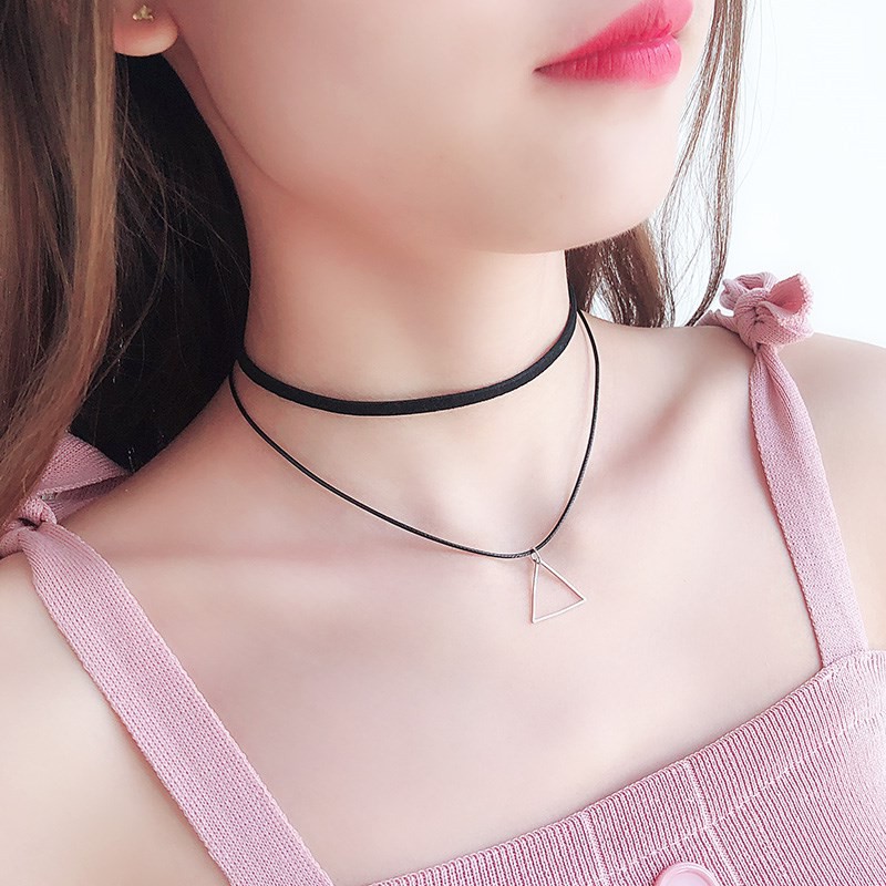Vòng cổ nữ choker 2 tầng mặt tam giác xinh xắn kèm video