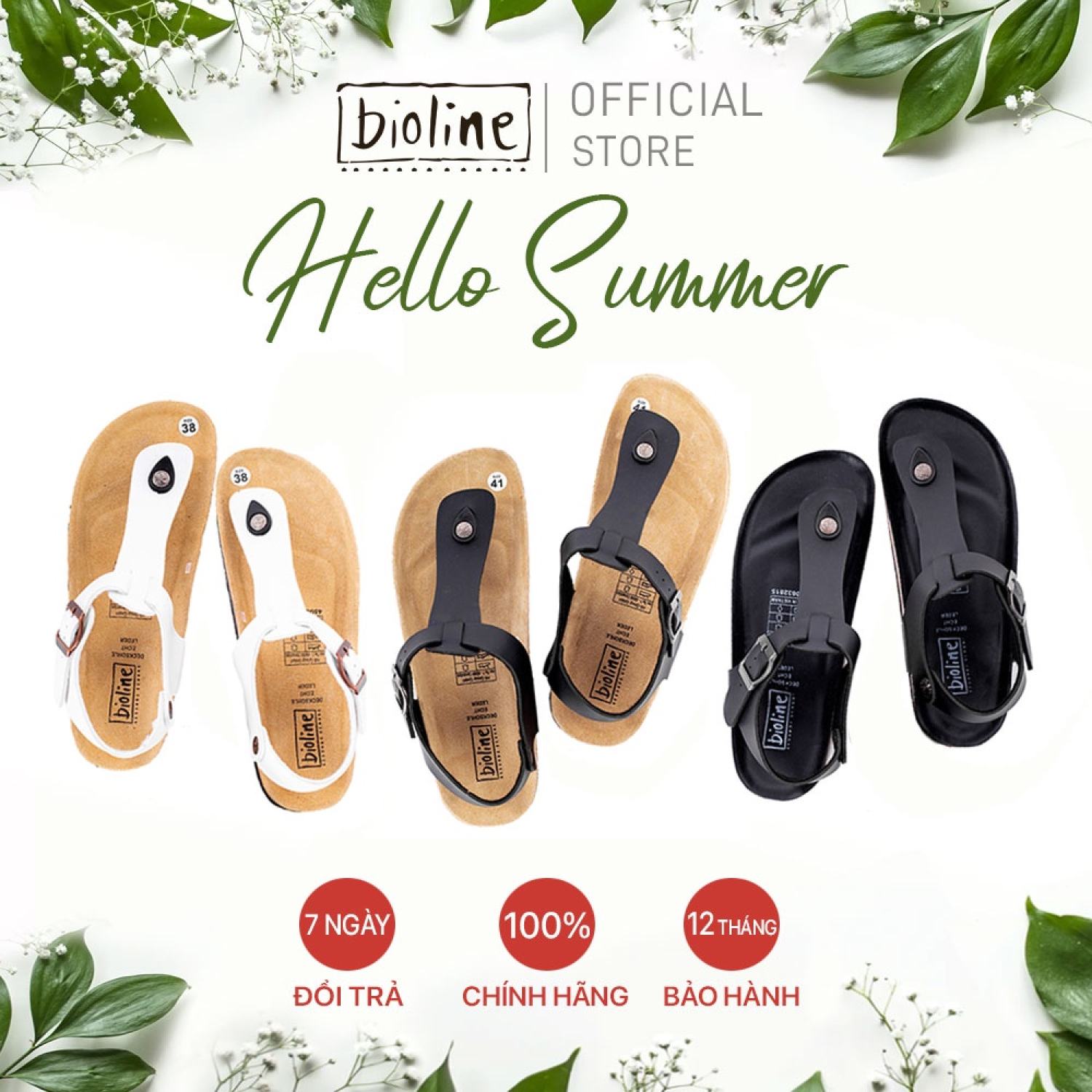 - Dép birken xỏ ngón quai hậu đế trấu da Pu cao cấp thời trang unisex Bioline chính hãng