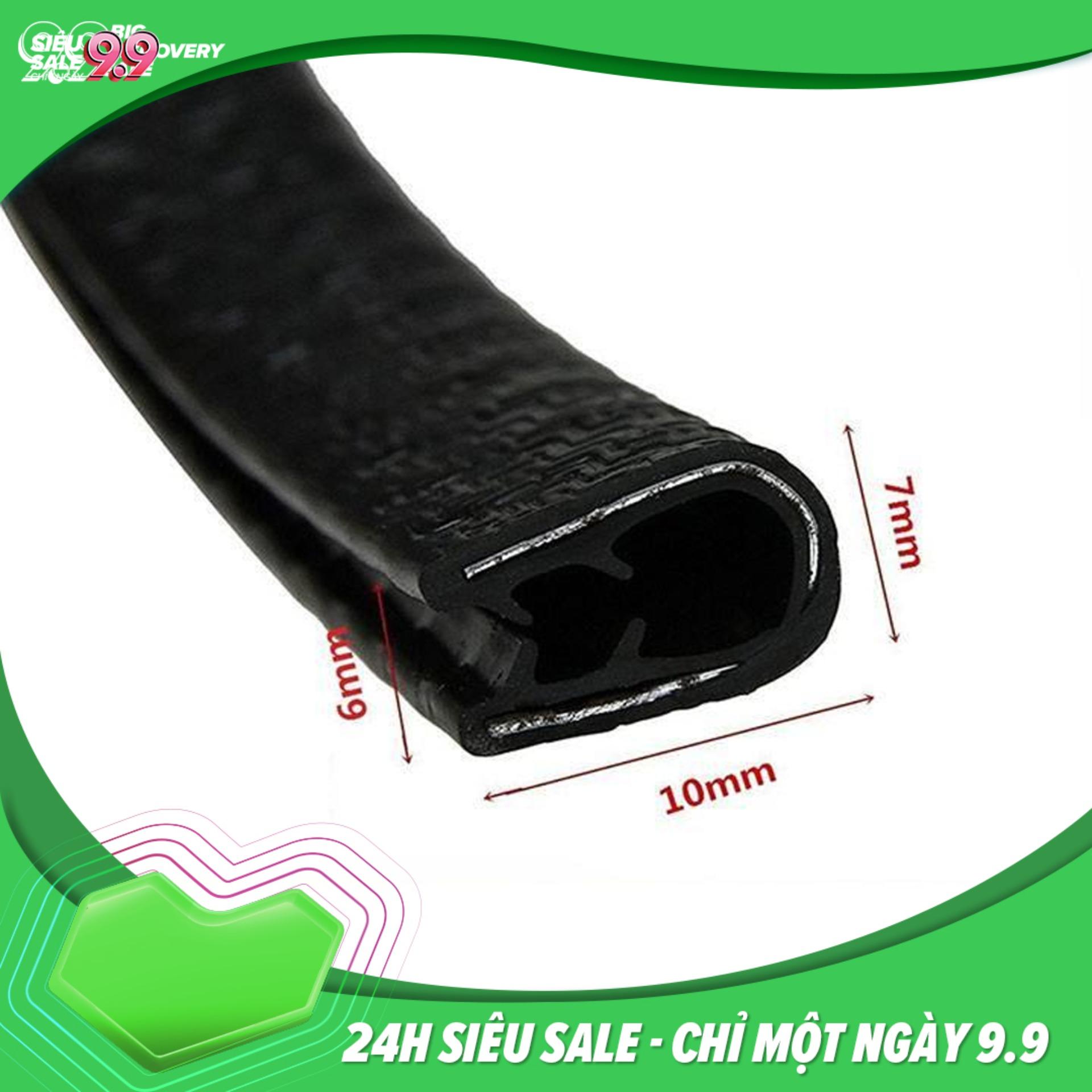 Ron cao su chữ U nẹp viền cánh cửa chống xước, chống ồn cho xe hơi, ô tô (màu đen)