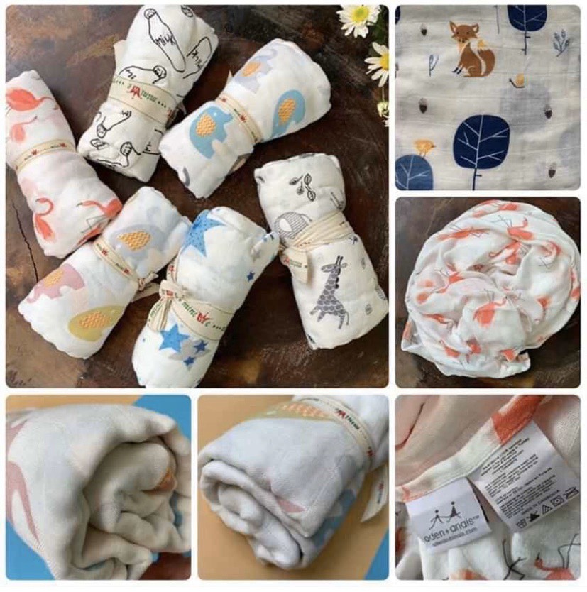 Khăn tắm aden anais sợi tre 100% hàng cao cấp loại 1 kt 120x120