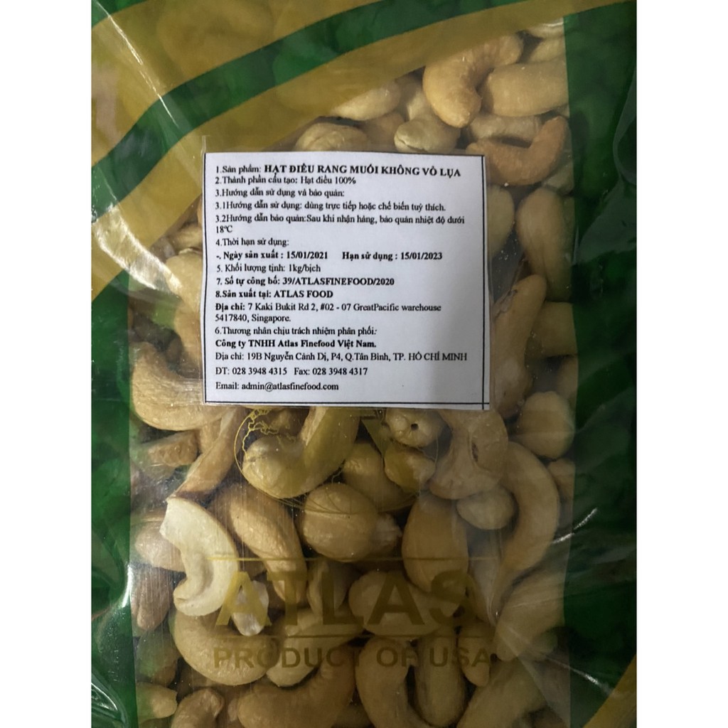Hạt điều rang muối không vỏ lụa- Cashew nut 1KG