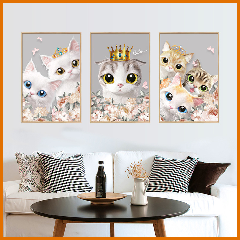 Decal dán tường khung ảnh mèo xinh SK9342