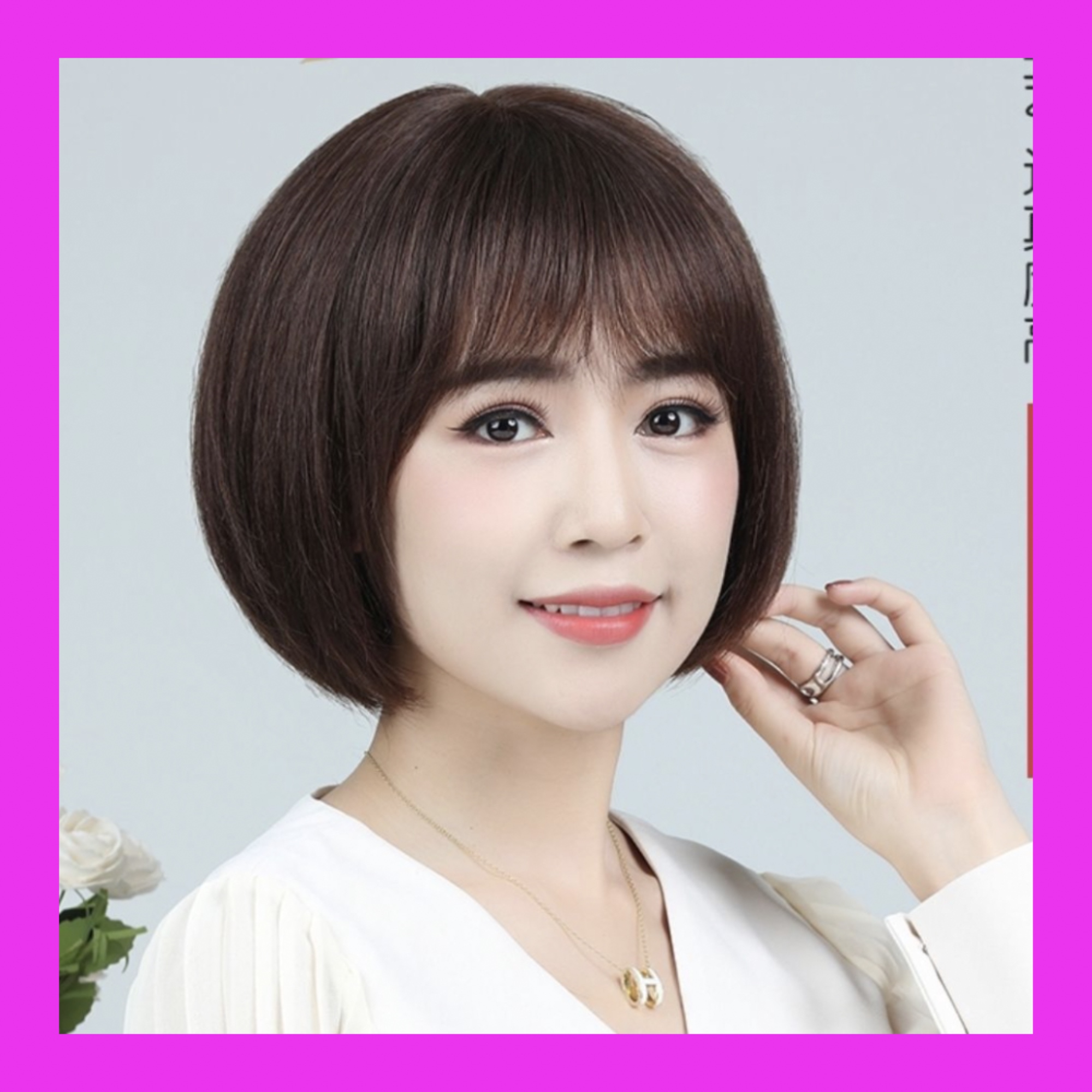 TẶNG LƯỚI Tóc giả nữ nguyên đầu ngắn cúp búp bê - TG20