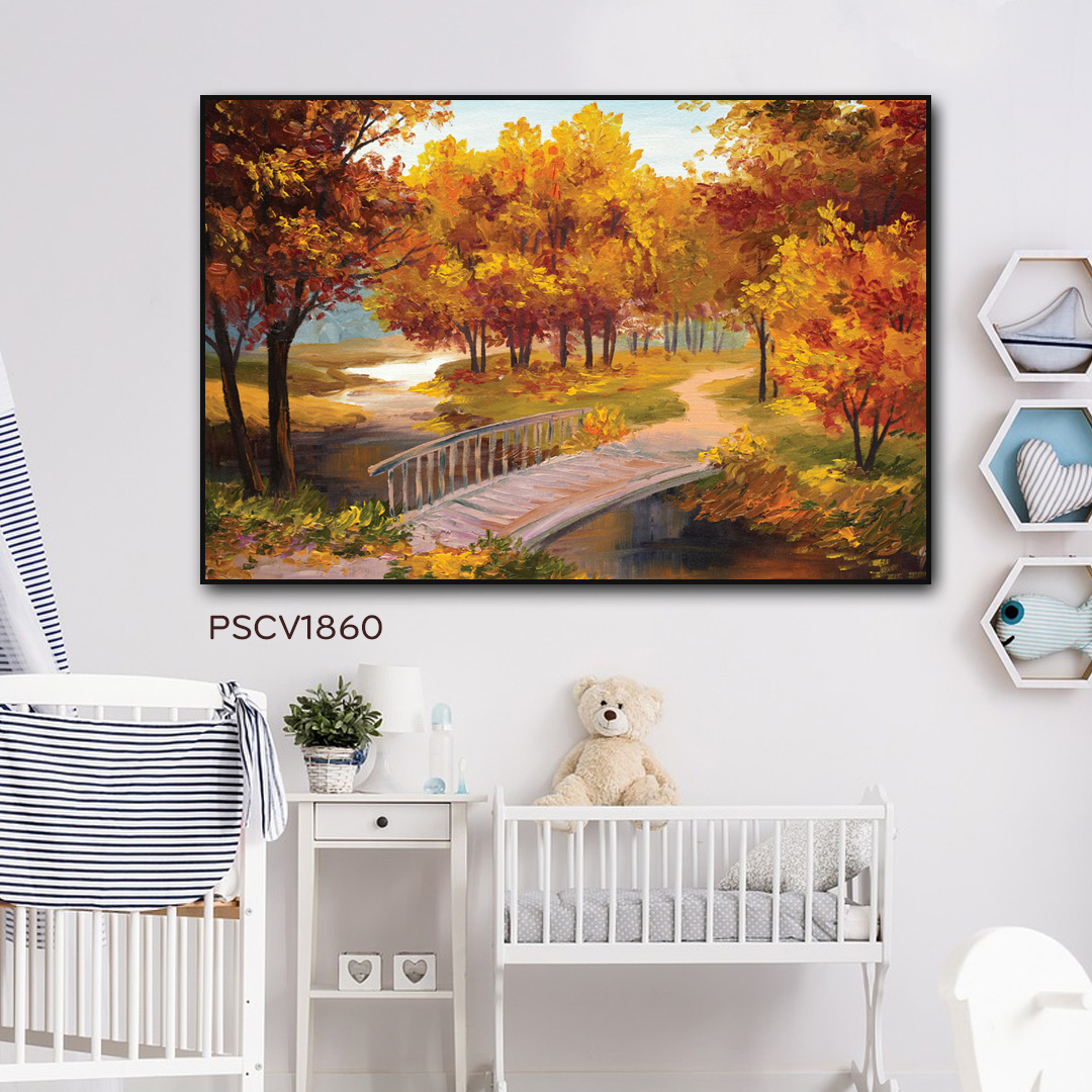 Tranh treo tường Canvas Pasimall Suối thu có khung