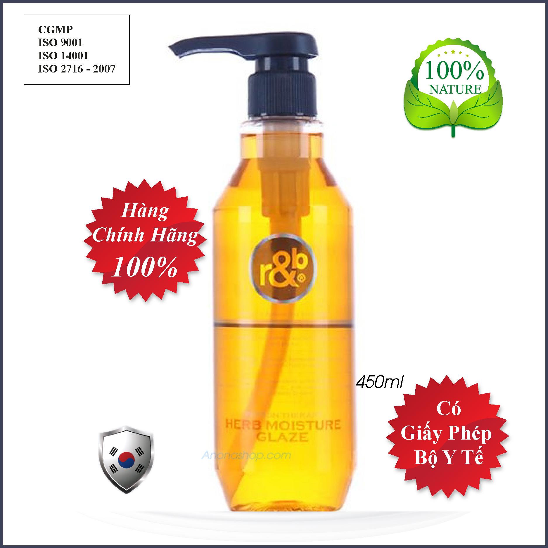Nước dưỡng dạng gel vuốt tóc mềm r&b herb moisture glaze 450ml