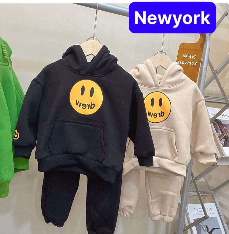 Sét đồ bộ nỉ dày da cá hoddie quần áo trẻ em drew thu đông , bé trai bé gái, unisex cho bé từ 1 tuổi đến 6 tuổi dễ thương mẫu mới - newyork fashion