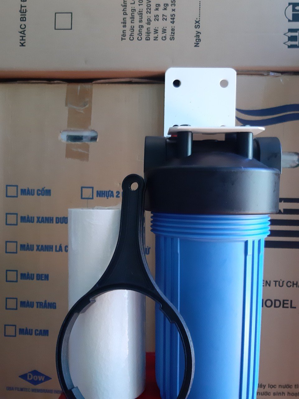 BỘ LỌC ĐƠN BIGBLUE 10INLY LỌC THÔLỌC ĐẦU NGUỒN 10IN  GỒM LYLÕIPASS TREO TAY VẶN