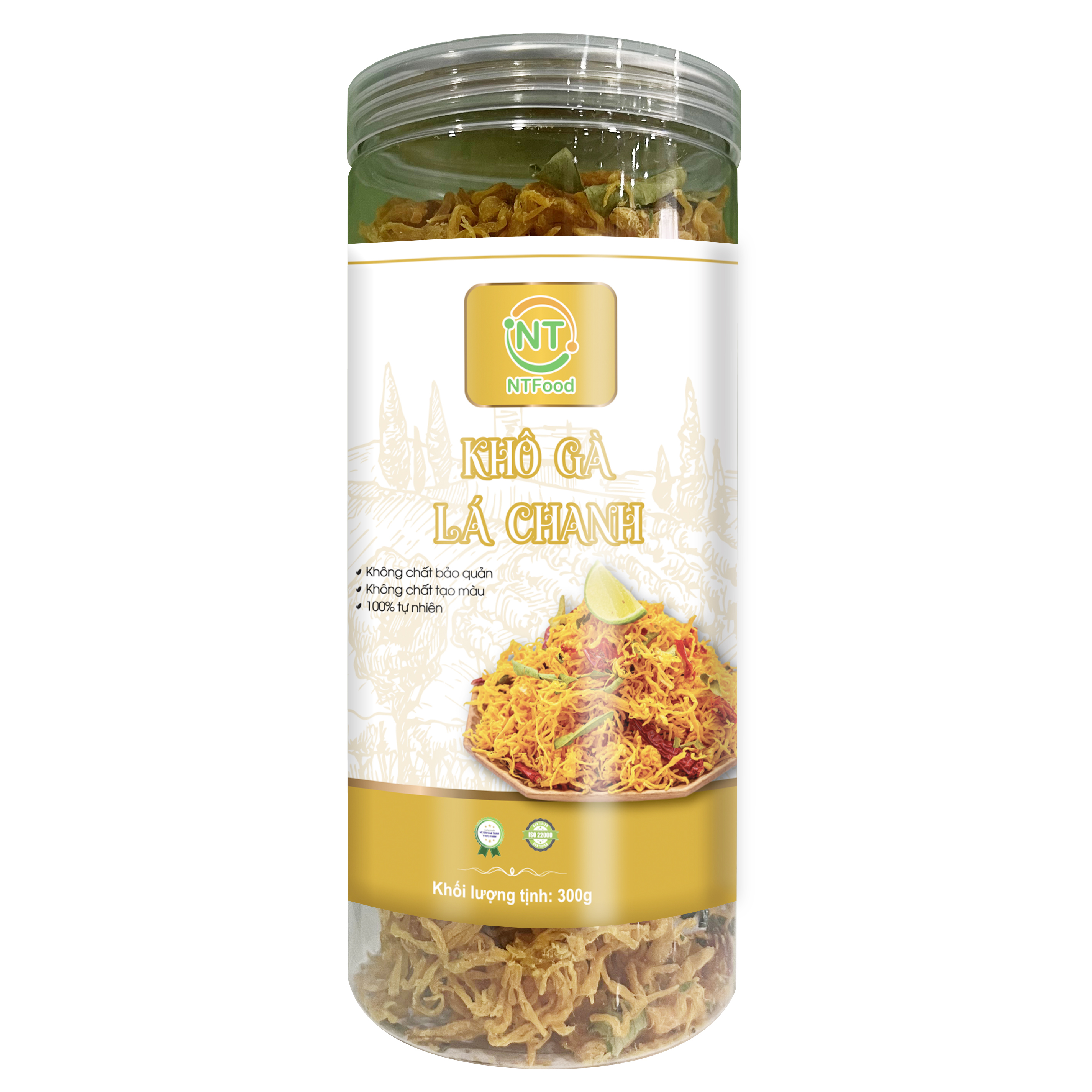 Khô gà lá chanh ntfood hủ pet 300gr - nhất tín food