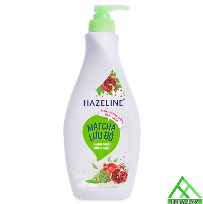 Sữa Dưỡng Thể Hazeline Dưỡng Trắng Da Matcha Lựu Đỏ 370ml