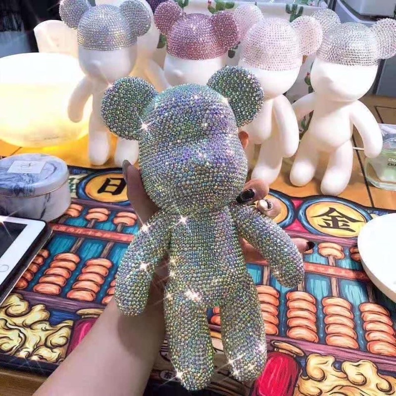 Gấu đính đá handmade bearbrick size 23cm