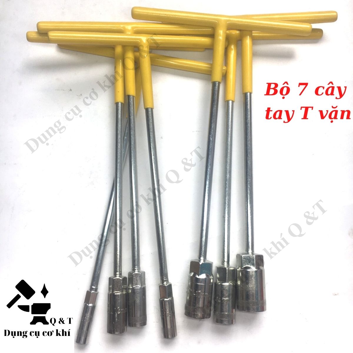 Tuýp chữ t , tay vặn khẩu bộ 7 chiếc - túi thợ hq