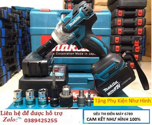 Máy siết Bulong Makita 72v ko chổi than, Siết mở ốc, bắn tôn, khoan. Tặng phụ kiện như hình
