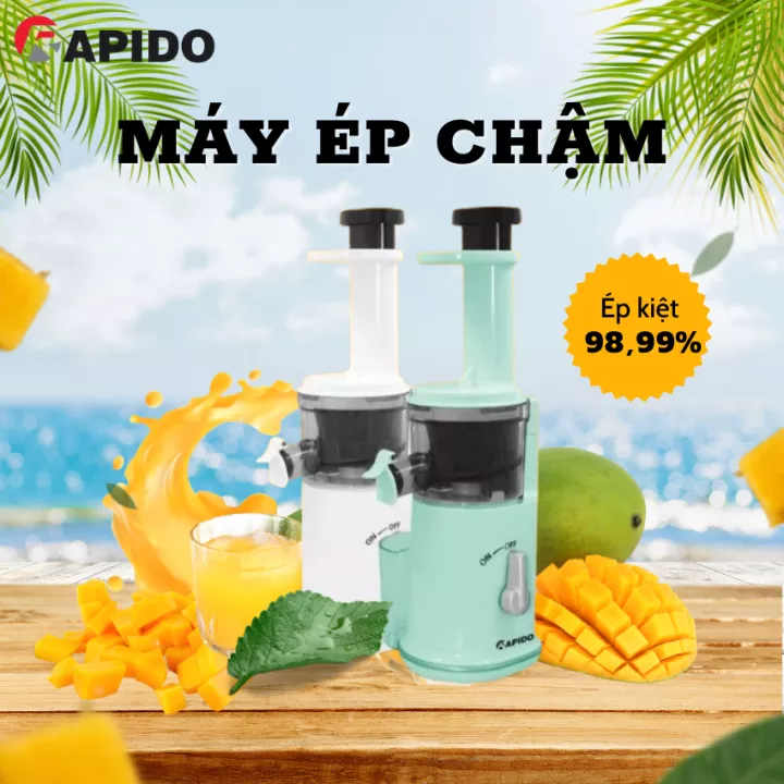 Máy ép trái cây, máy ép chậm, máy ép, ép chậm - máy ép chậm rapido rsj120, máy ép chậm công nghiệp phiên bản giữ nguyên độ tươi của trái cây, ép kiệt bã, công suất lớn, độ bền cao, bảo hành toàn quốc 12 tháng