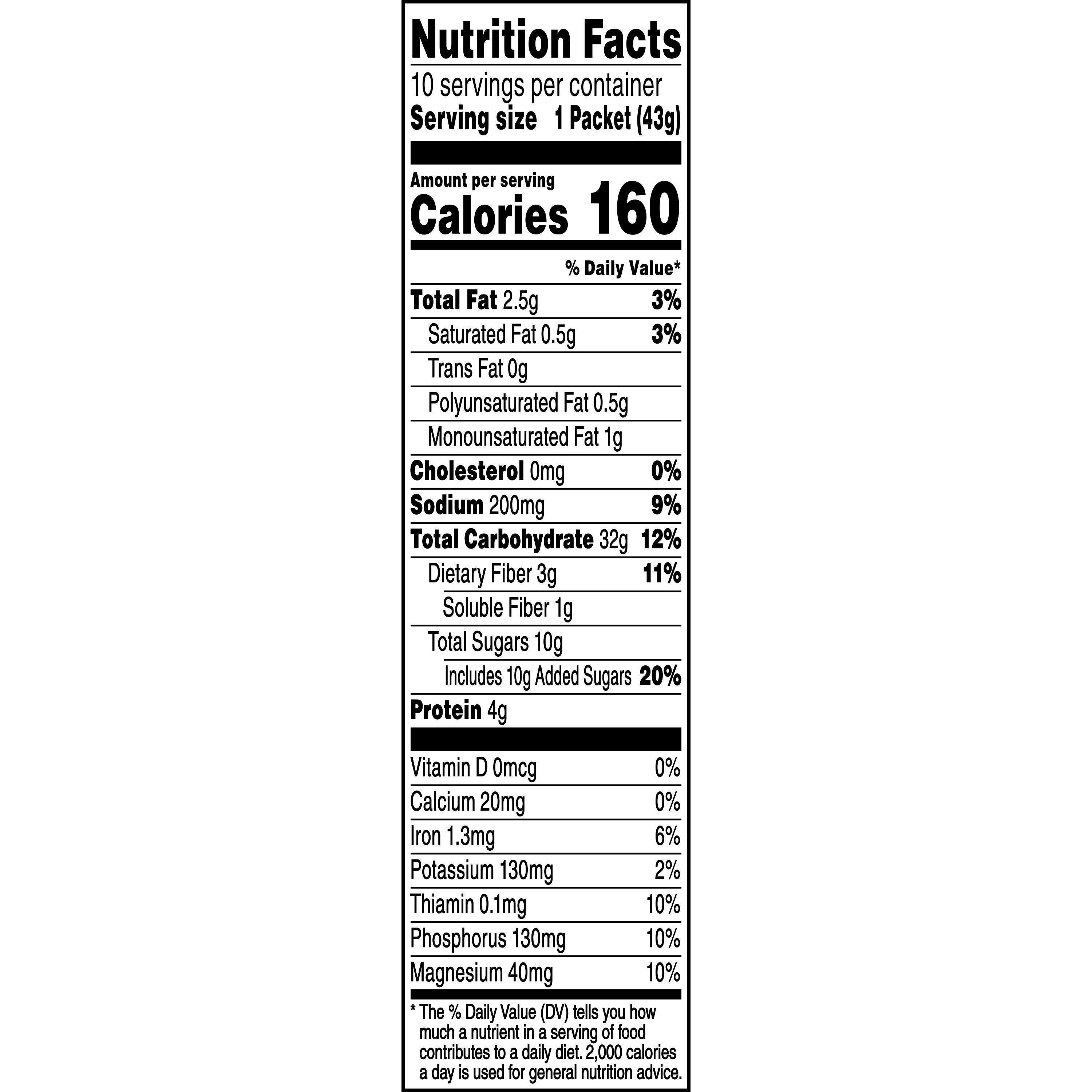 Ngũ cốc yến mạch ăn liền Quaker - 10 gói ăn liền (43gr/gói) - Vị Cinnamon & Spice