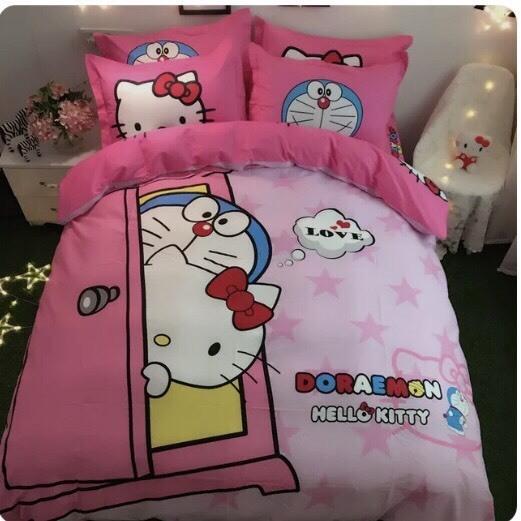 BỘ CHĂN GA GỐI ĐỆM HÀN QUỐC MÀU HỒNG MICKY 160X200M