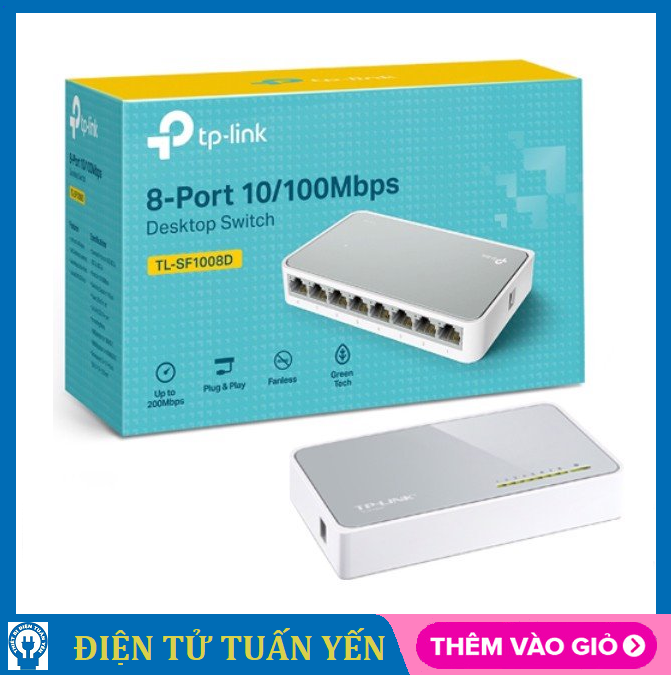 Bộ chia mạng TP Link TL-SF1008D 8 cổng tốc độ 10/100Mbps, hỗ trợ chuyển đổi MDI/MDIX - Hàng chính hãng