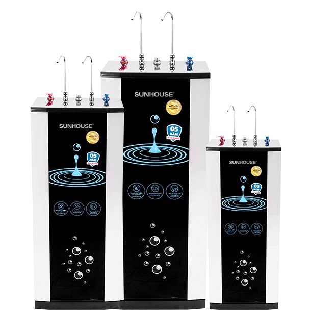 Máy lọc nước r.o nóng lạnh 10 lõi sunhouse shr76210ck