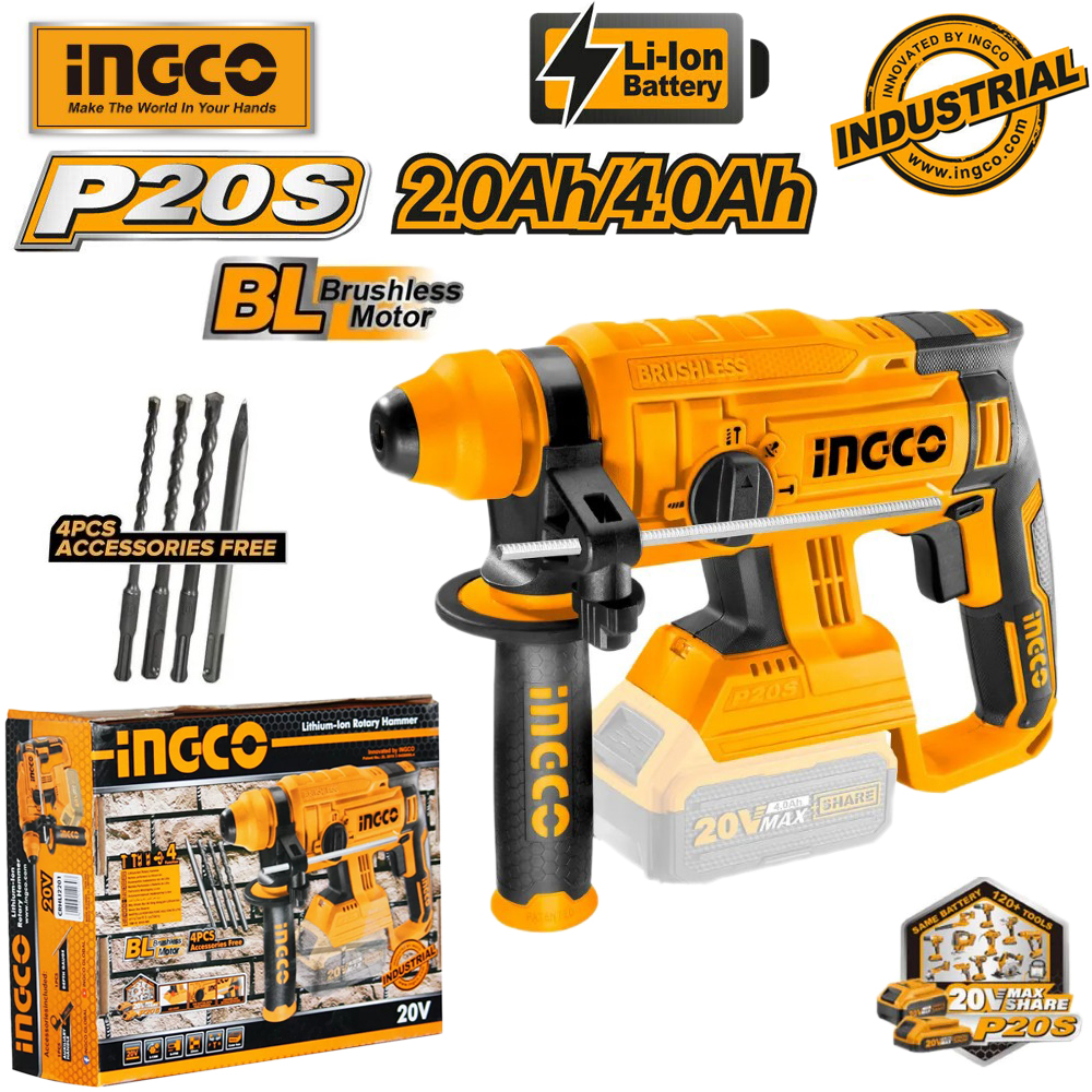 Máy khoan đục bê tông dùng pin lithium-ion 20v ingco crhli2201