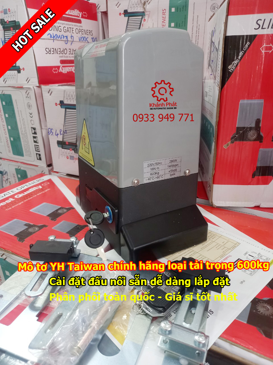 Motor cổng trượt YH Taiwan 600kg