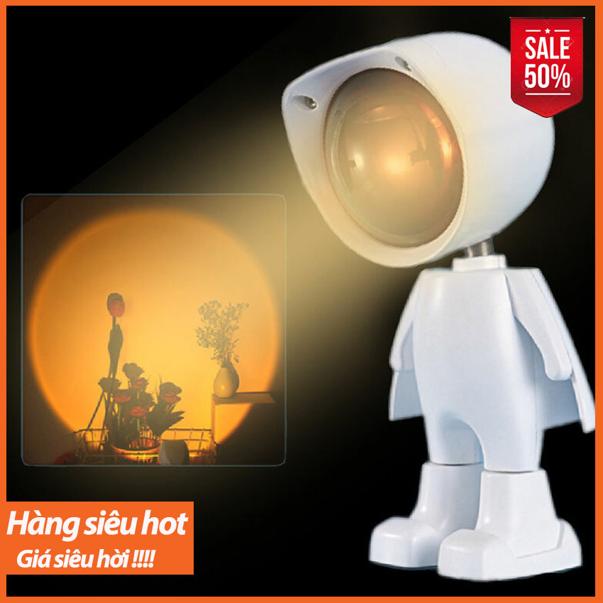 Đèn sunset robot cảm ứng xt4a; đèn hoàng hôn, sunset chụp hình, decor, trang trí nội thất, quán cafe, quay video tiktok; đầu xoay 360 độ; bh 6 tháng