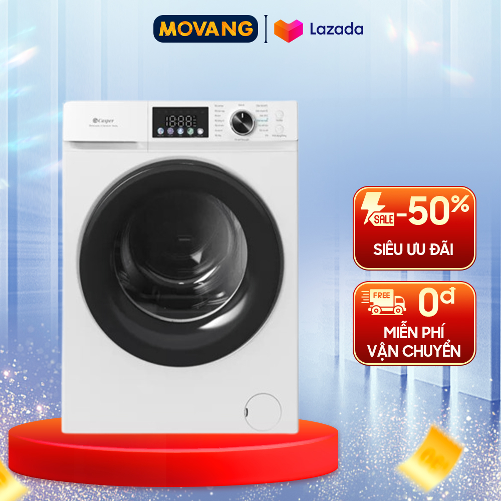 [CHỈ GIAO HCM] Máy giặt lồng ngang CASPER inverter 8.0 kg WF-D8VWR1 màu trắng - Bảo hành chính hãng