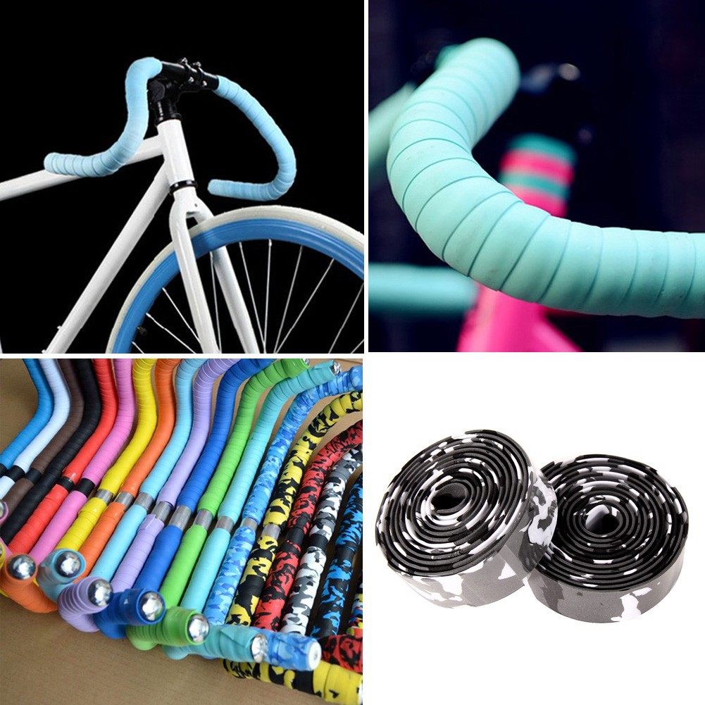 Combo 2 Cuộn dây quấn ghi đông xe đạp, dây quấn ghi đông thể thao tiện lợi + 2 nút đậy
