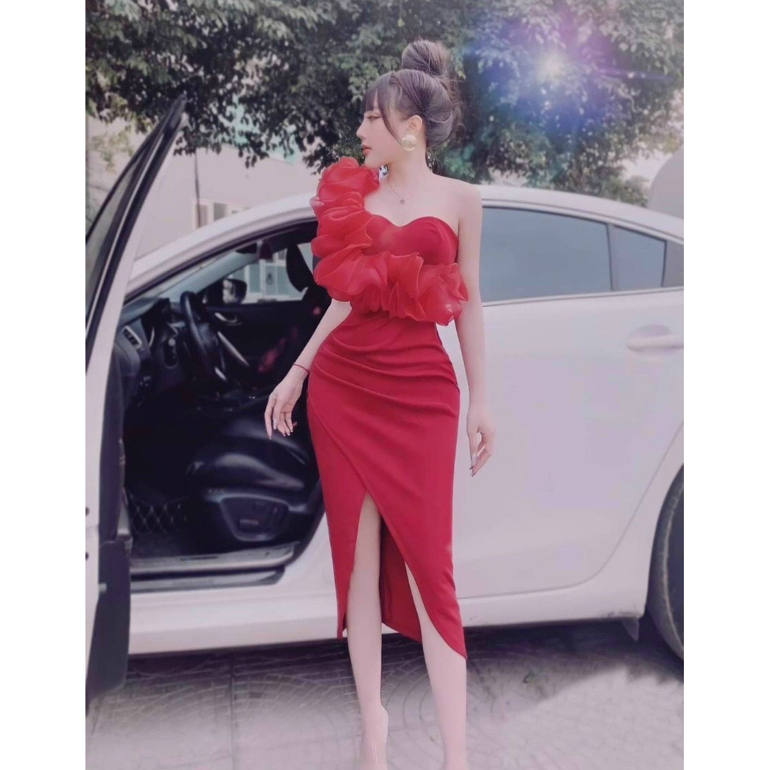 [Mẫu Mới] Đầm Ôm Body Phối Voan Kiếng ( Có Mút Ngực ) LONG Mart Màu Sắc Nhã Nhặn Thật Sự Phù Hợp Để Tới Công Sở, Đi Làm Hoặc Đi Chơi,Free Size Dưới 55kg,Phù Hợp Mọi Với Mọi Phong Cách.