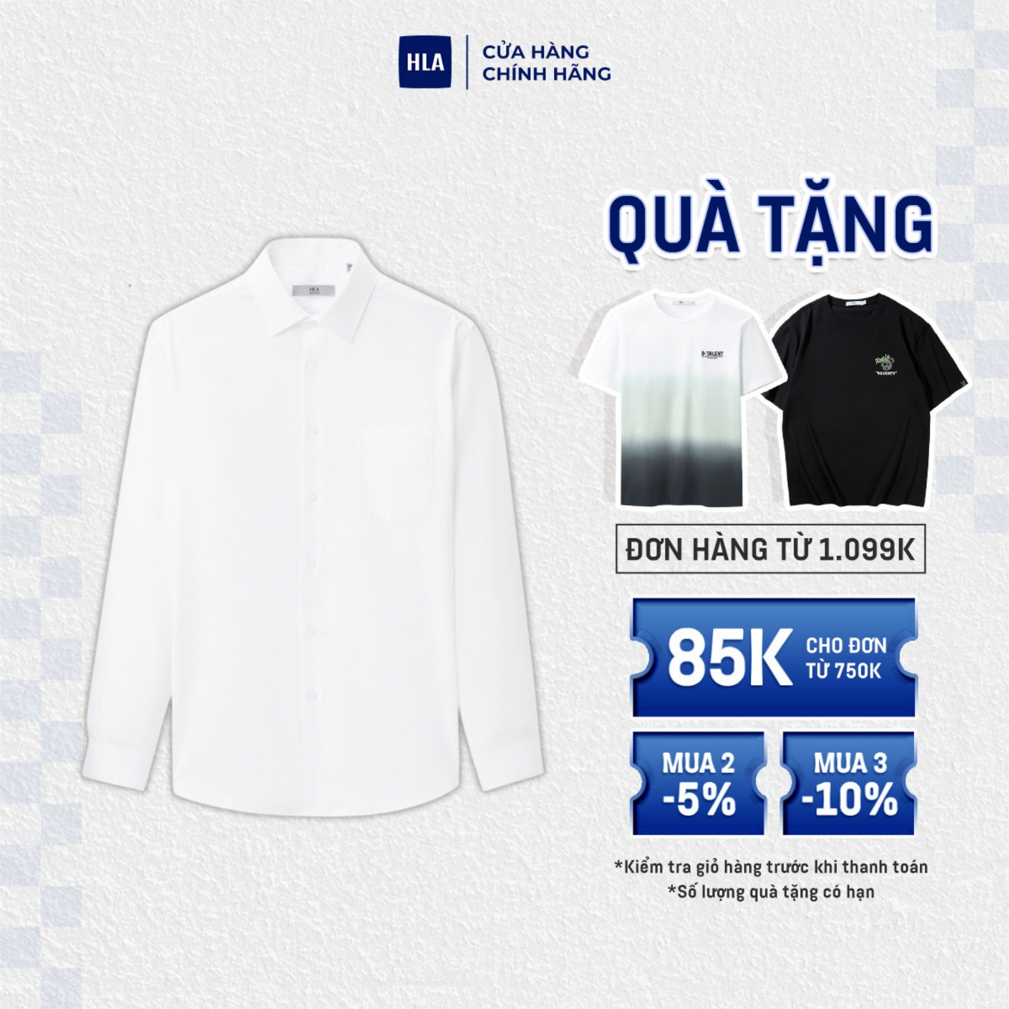 HLA - Áo sơ mi nam dài tay công sở mềm mại trơn nhẵn thoải mái Comfortable formal long sleeves white shirt