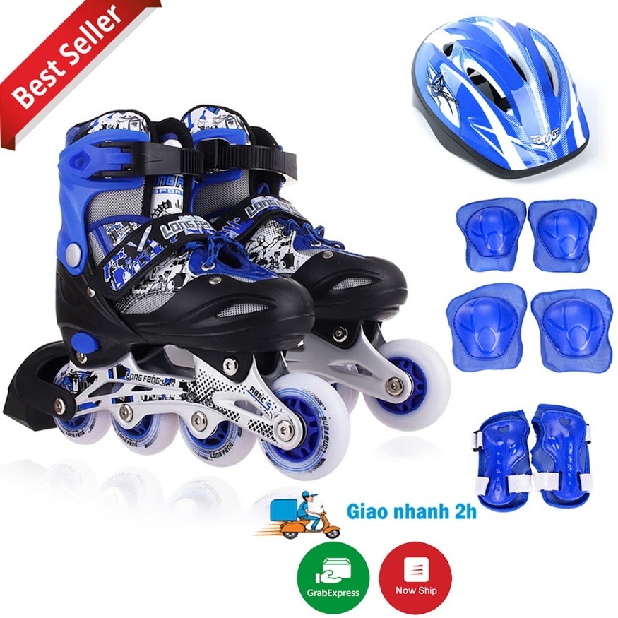 Giày Patin mẫu Long Feng 906 kèm bảo hộ và mũ