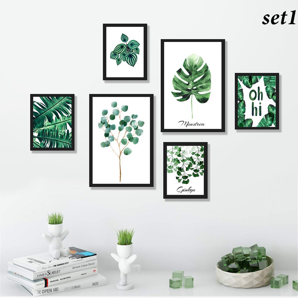 Combo 6 khung tranh treo tường tặng kèm hình in Ohi