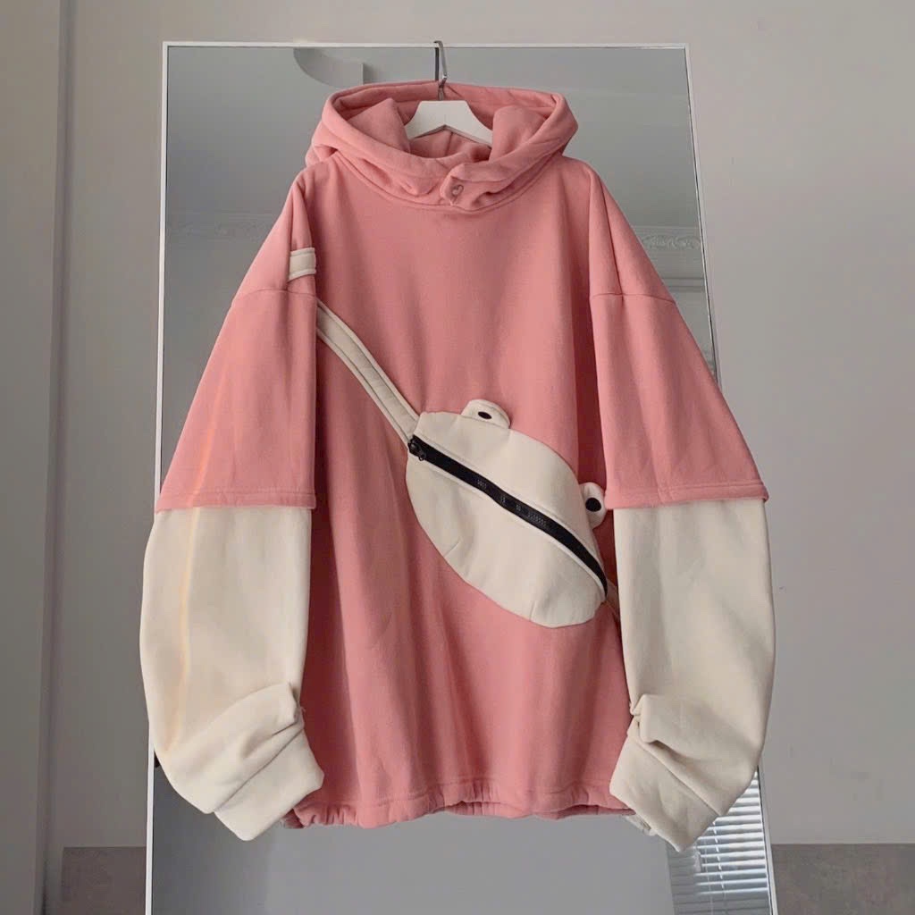 Áo hoodies nam nữ phối túi bao tử kiểu dễ thương, áo khoác nỉ nón 2 lớp mẫu mới