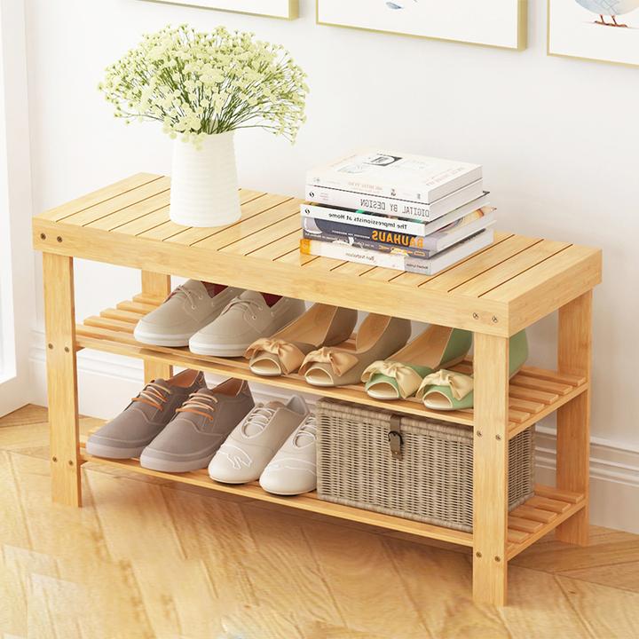 Video kệ để giày dép 2 tầng, 3 tầng cao cấp, kệ giày dép bằng tre, tủ giày dép