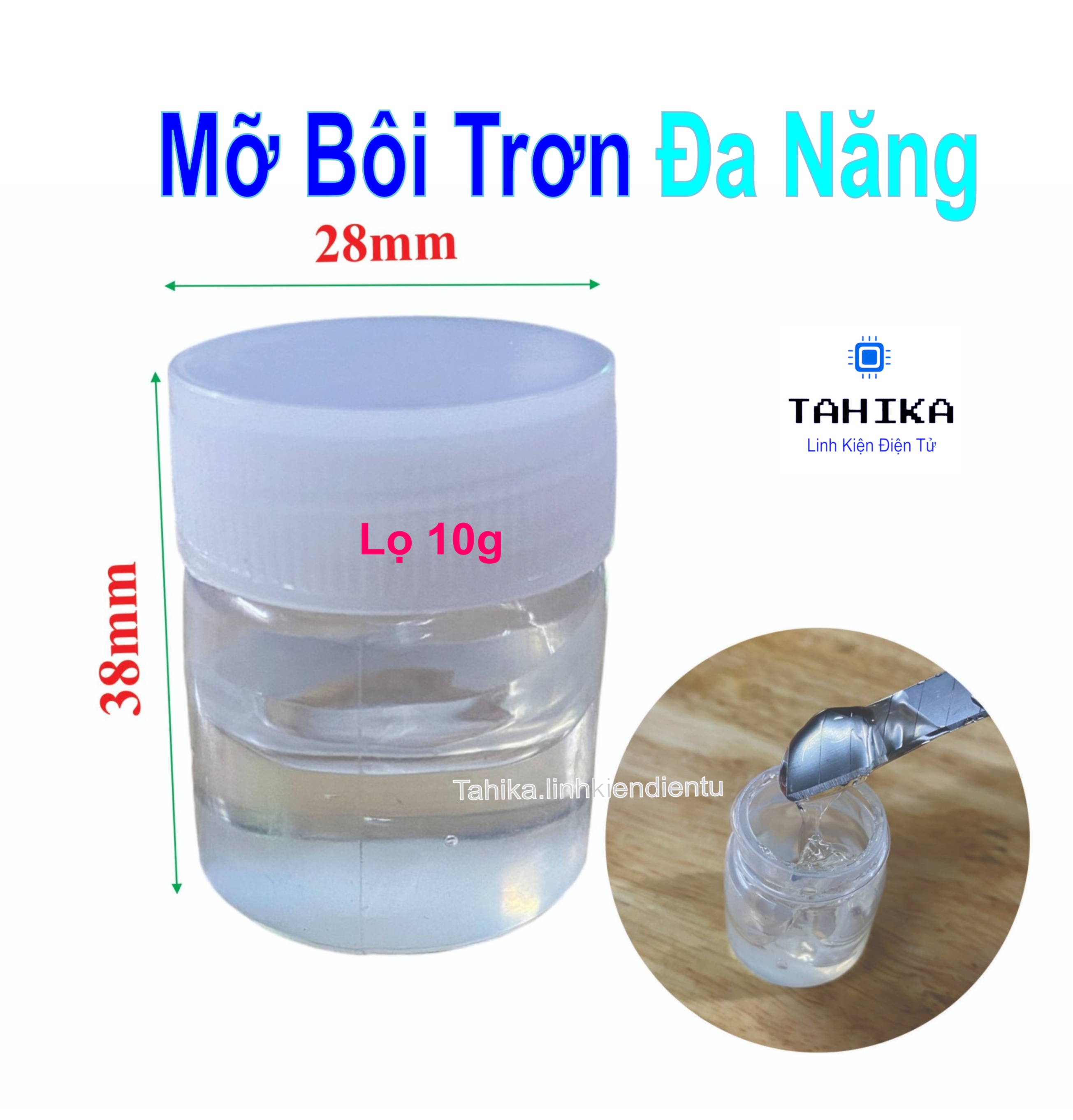 Mỡ Bôi Trơn Đa Năng (Lọ nhỏ 10g) Cho Vòng Bi, Nhông Bánh Răng, Động Cơ, Máy In, Máy Photocopy.....