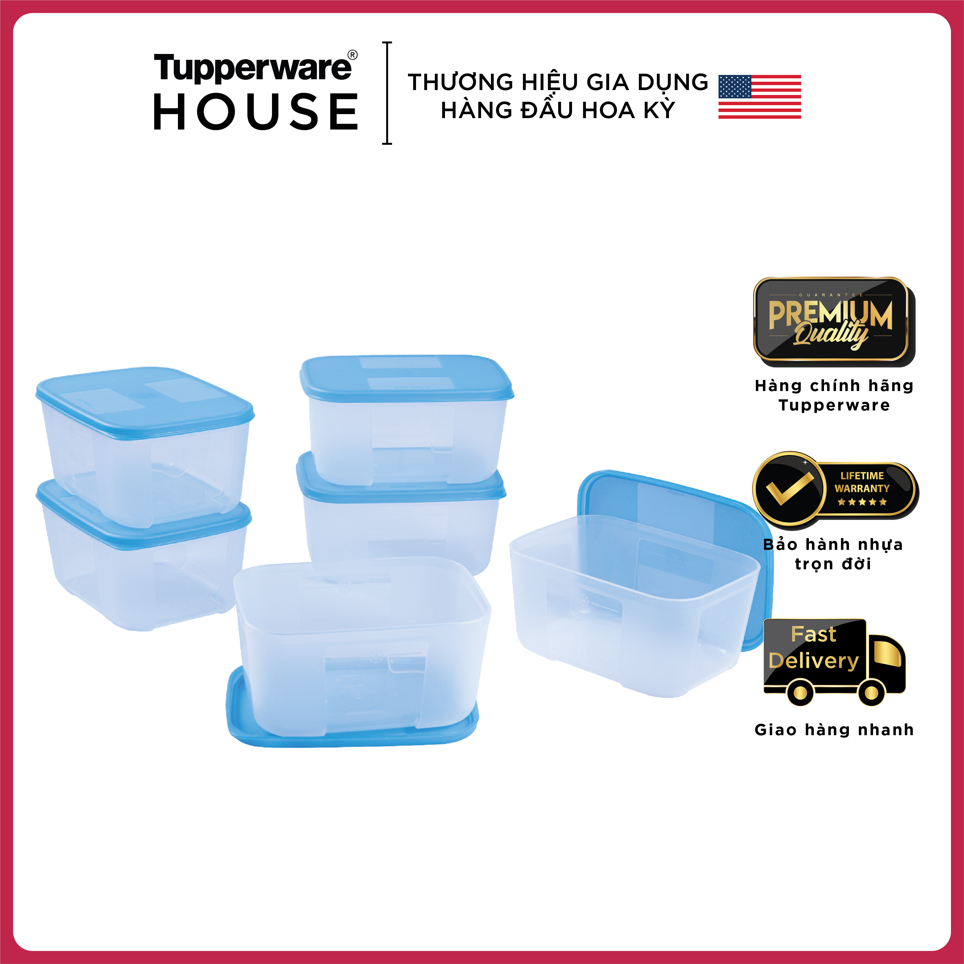 Bộ hộp trữ đông Tupperware Freezermate 650ml (Set 6)