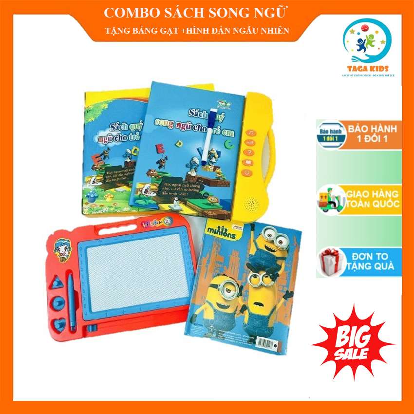 [COMBO + QUÀ 28K] Sách điện tử song ngữ + bảng gạt xóa + QUÀ 28K：Dán hình đa dạng phong phú giúp con tư duy về không gian đa chiều.