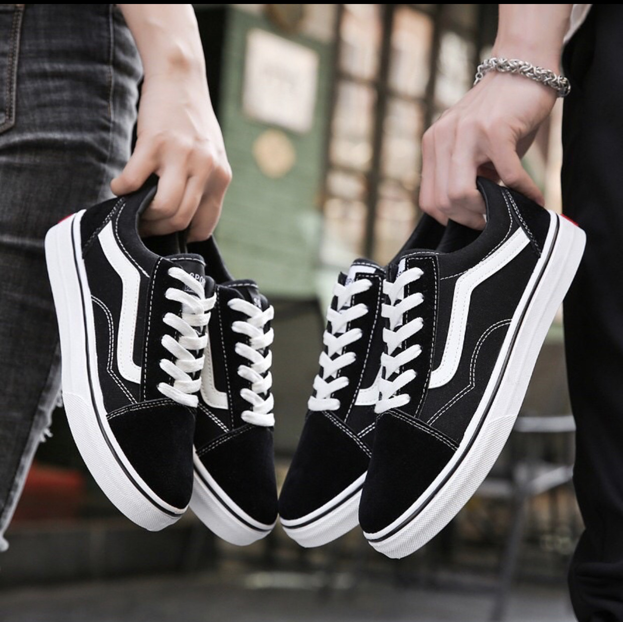 Giày vanss đen trắng nam nữ,giày thể thao van đầu nâu, giày sneaker vanss old skool nam,