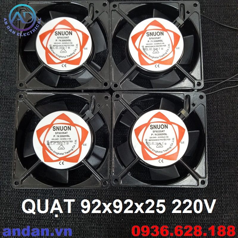 Quạt tản nhiệt 9x9cm 220v , quạt hút gió 92x92x25mm , quạt sf9225at 220v
