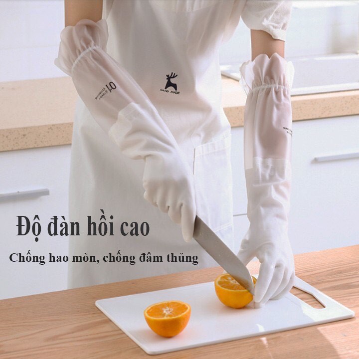 GĂNG TAY CAO SU CON HƯƠU SIÊU DAI LÓT NỈ, CÓ DÂY CHUN CHỐNG TUỘT