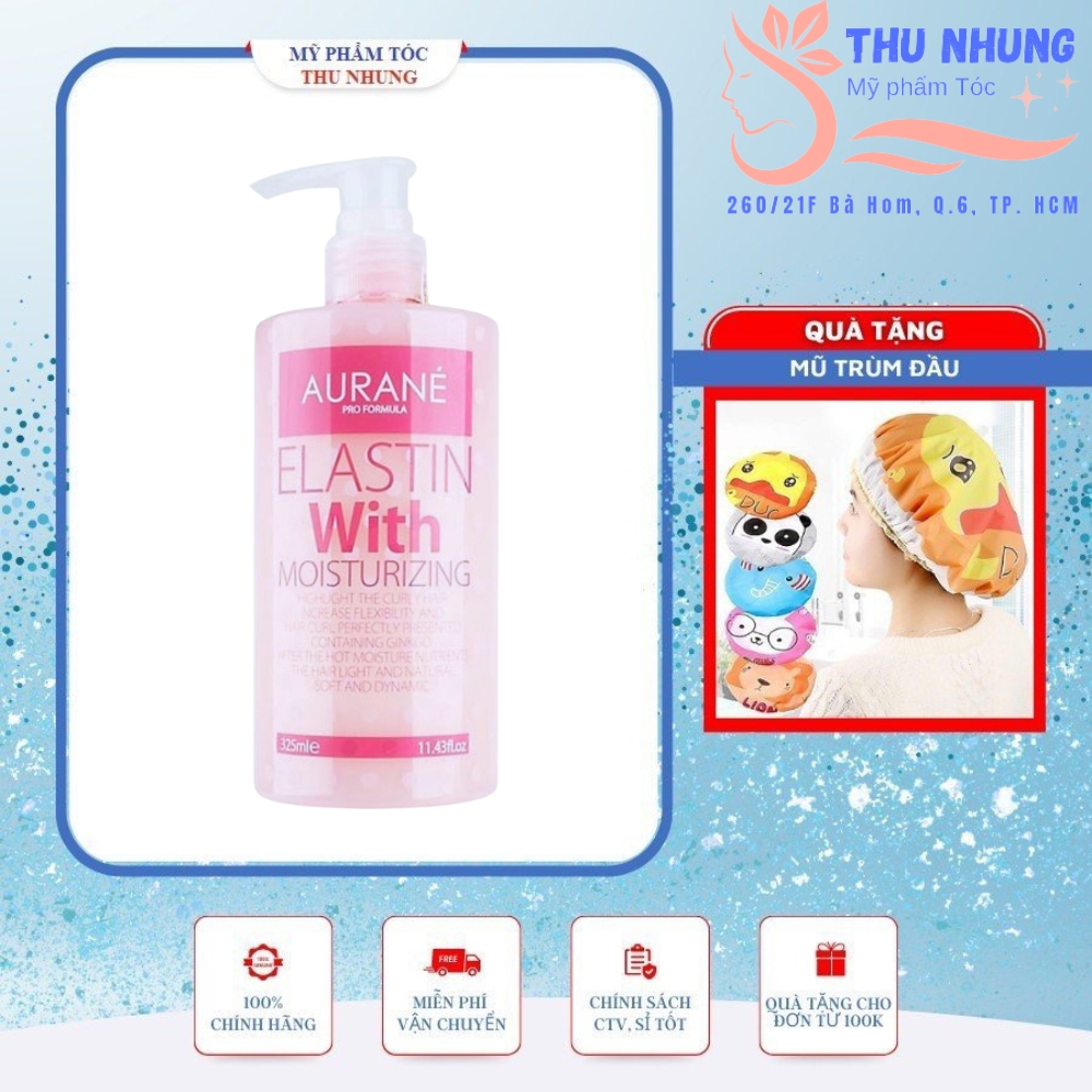[tặng mũ trùm][HCM]Gel dưỡng tạo kiểu tóc xoăn Aurane Elastin with Moisturizing 325ml