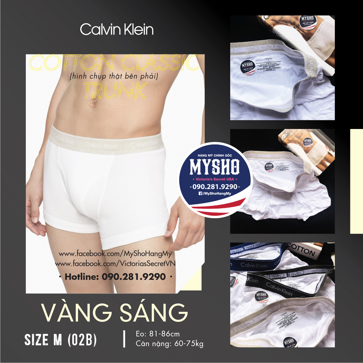 Quần lót CK Nam với chất liệu co giãn, thoải mái vận động