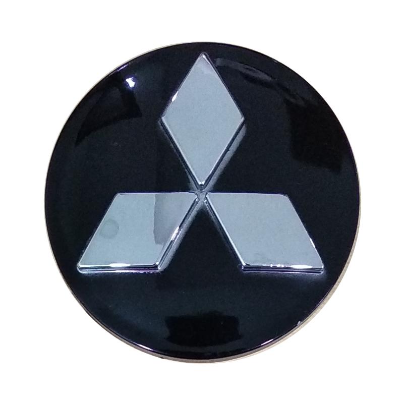 Logo chụp mâm bánh xe Ô tô (1 cái logo) 60mm dùng cho xe Mitsubishi Xpander, Grandis, Pajero Port, Triton, Outlander, Zinger, Jolie (Đen)
