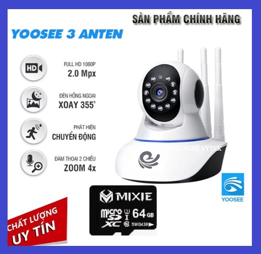 [ GIÁ SỐC ]Camera 360 độ Camera YOOSEE IP Wif Yoosee 3 râu YS1021 NEW 2022 không cổng mạng LAN