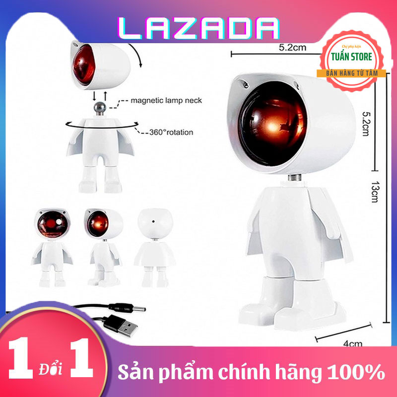 Đèn hoàng hôn phi hành gia - đèn led robot hoàng hôn/cầu vồng - đèn tiktok - đèn robot sống ảo quay video chụp ảnh